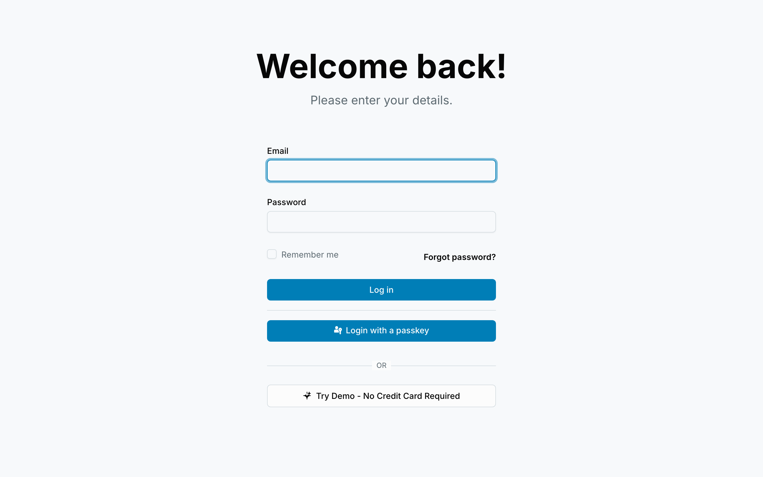 The sign-in page